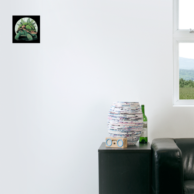 Giant Tropical Forest Tortoise with Lush Green Ferns 2 by BirdsnStuff